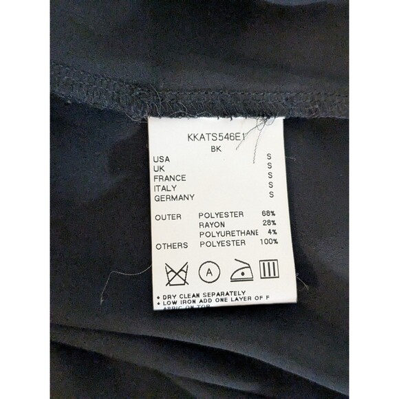 Kai Aakmann Pleated Black Unisex Chiffon Shirt Dress Twotone Sleeves Size Small - Picture 6 of 9